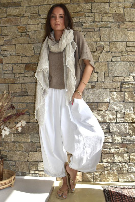 Inga Stretch Poplin Cotton Barrel Pant White